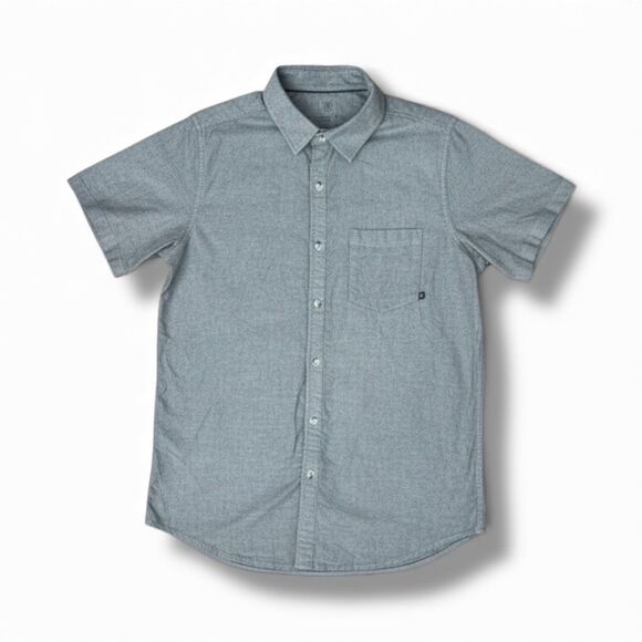 Free Fly Men’s Gray Bamboo Blend Short Sleeve Button Down Shirt Small - Picture 1 of 4
